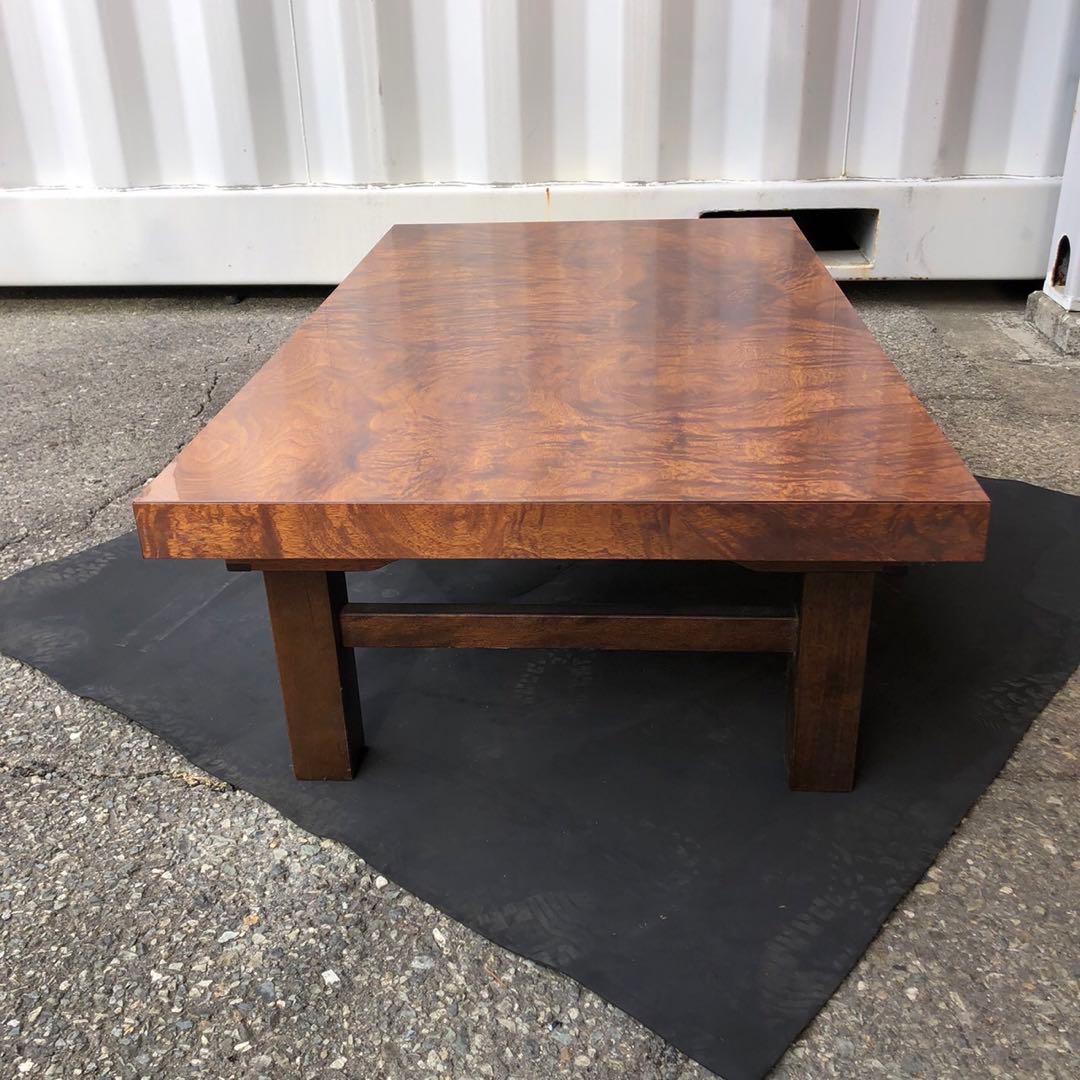 高級家具　木製シンプル座卓 ブラウン