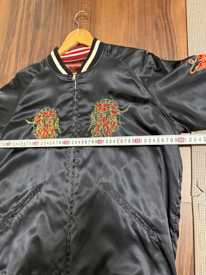 OLDStussy スカジャン 黒 サテン刺繍