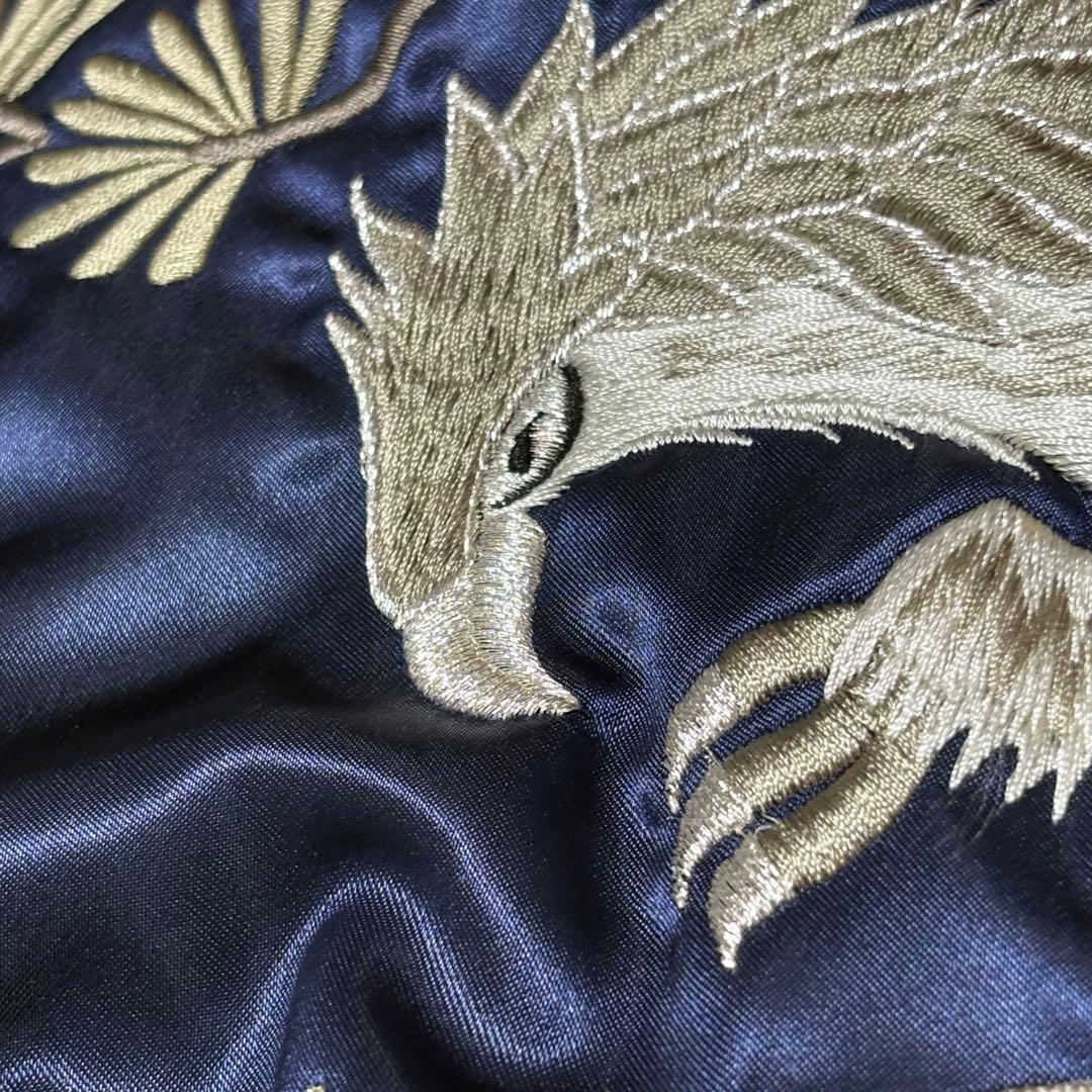 プリンス商会 55周年モデル スカジャン L ネイビー系×シルバー 刺繍 日本製