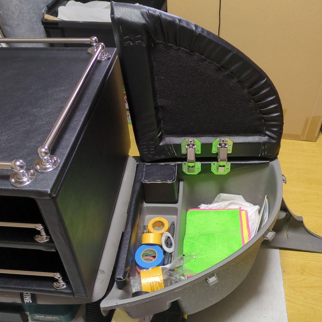 【み。】コンソールBOX（載せるタイプ）&前蓋【ブラックレザー】