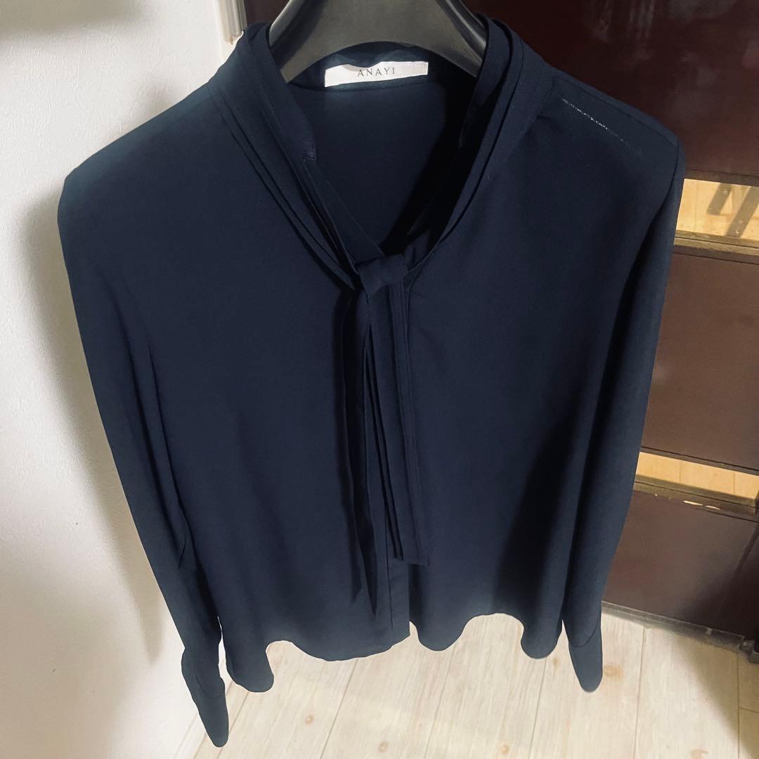 新品☆ ANAYI ジョーゼットボウタイブラウス/セオリー、23区、ロペ