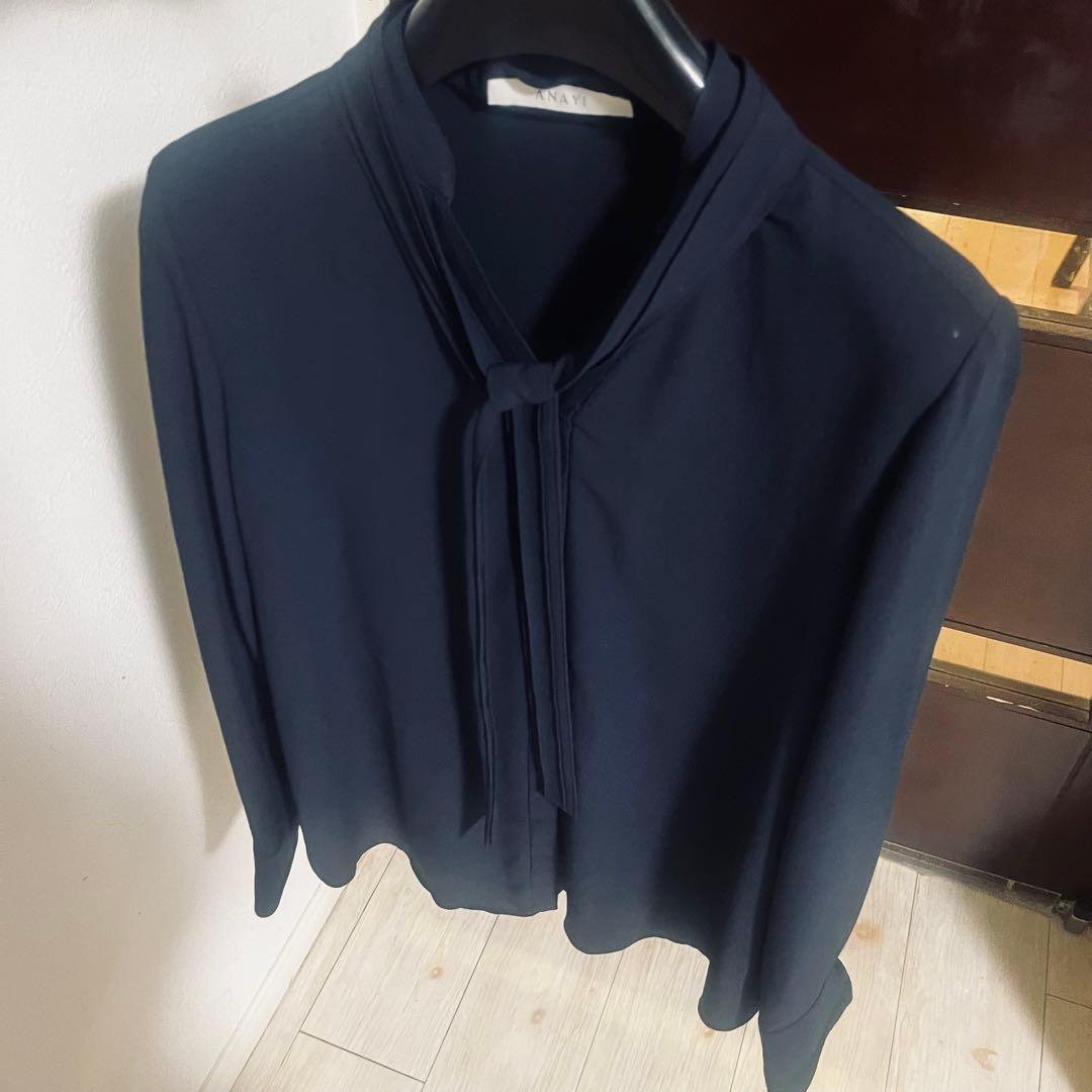 新品☆ ANAYI ジョーゼットボウタイブラウス/セオリー、23区、ロペ