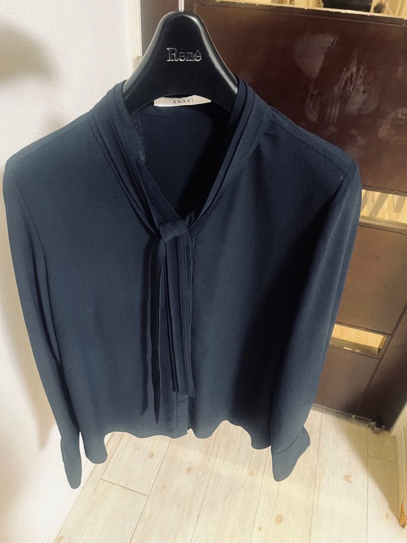 新品☆ ANAYI ジョーゼットボウタイブラウス/セオリー、23区、ロペ