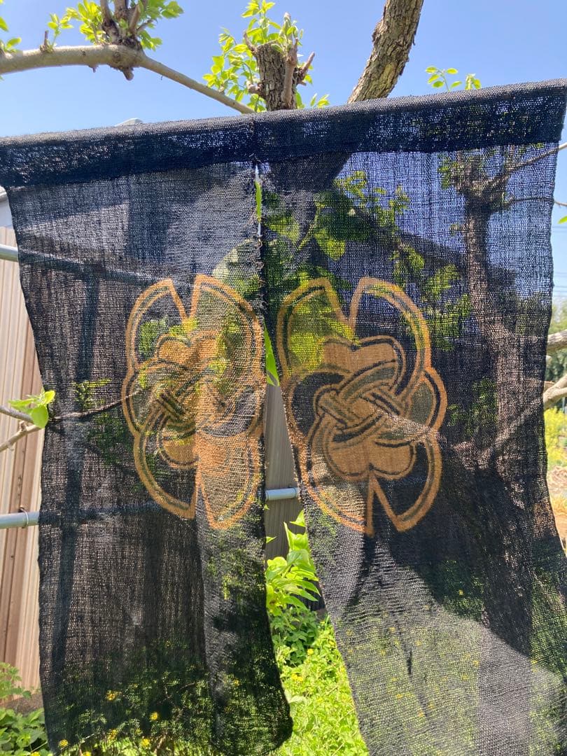 15日木曜までの出品、しな布、榀布、科布、型染め、暖簾、自然布、民藝、伝統工芸