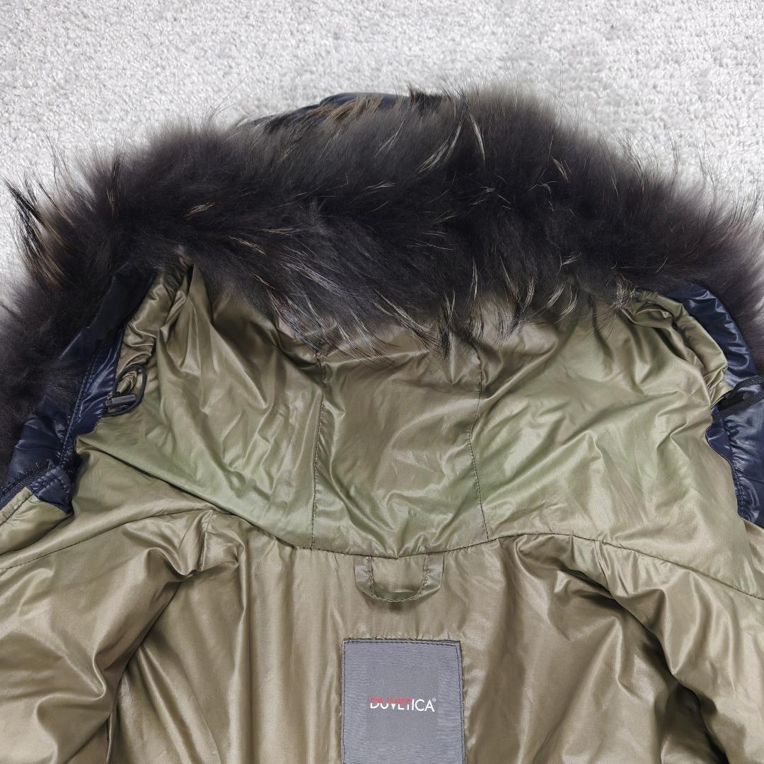 DUVETICA ネイビー ダウンコート ジャケット サイズ42 取外可ファー付