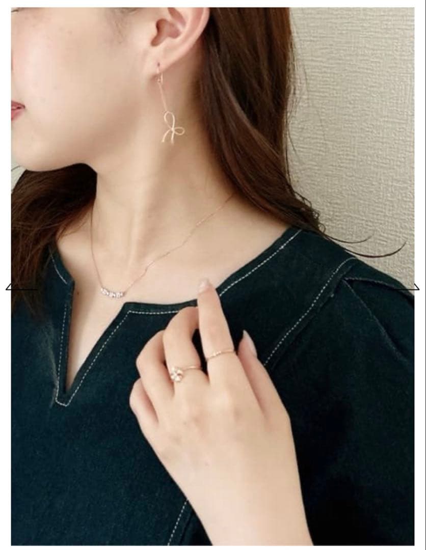 【新品未使用】Samantha Tiara K14GF リボンチェーンピアス