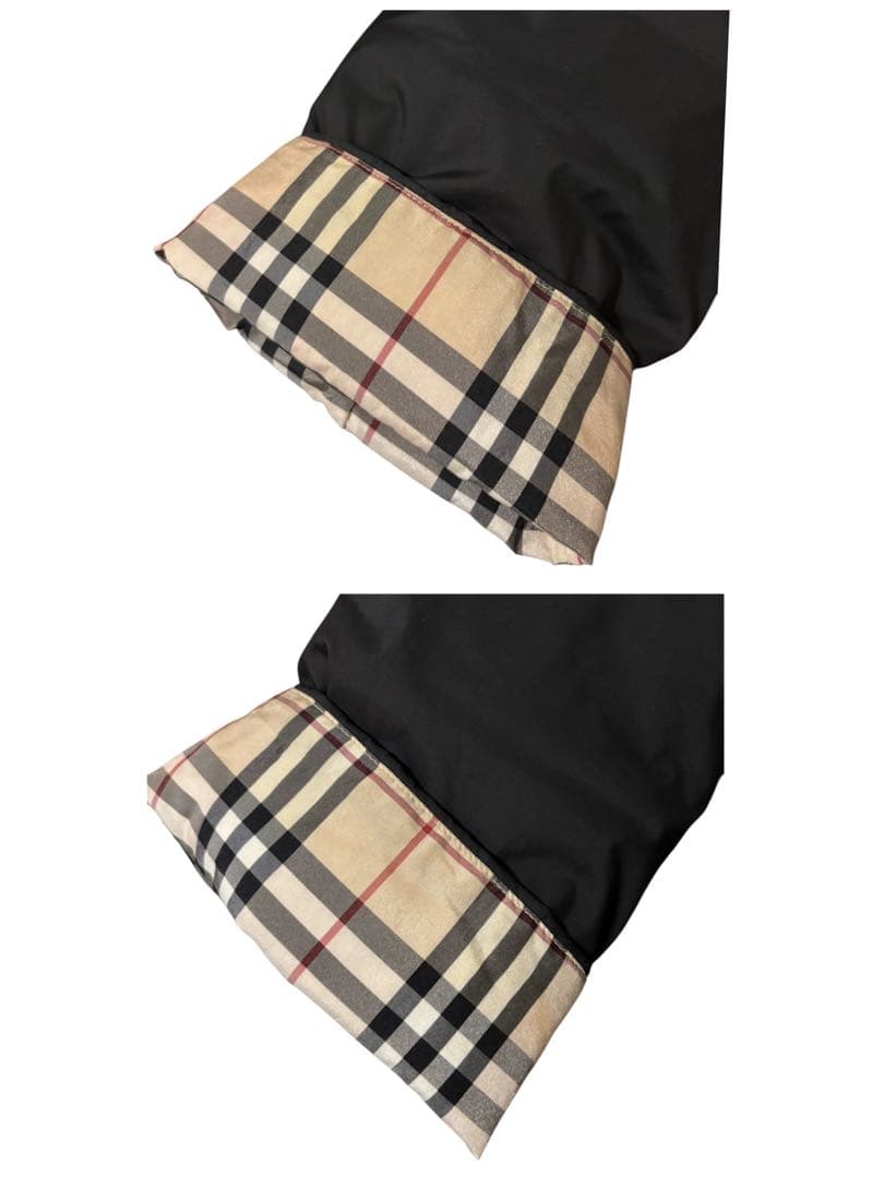 極美品 バーバリー ダウンジャケット フード 2way ノバチェック 黒