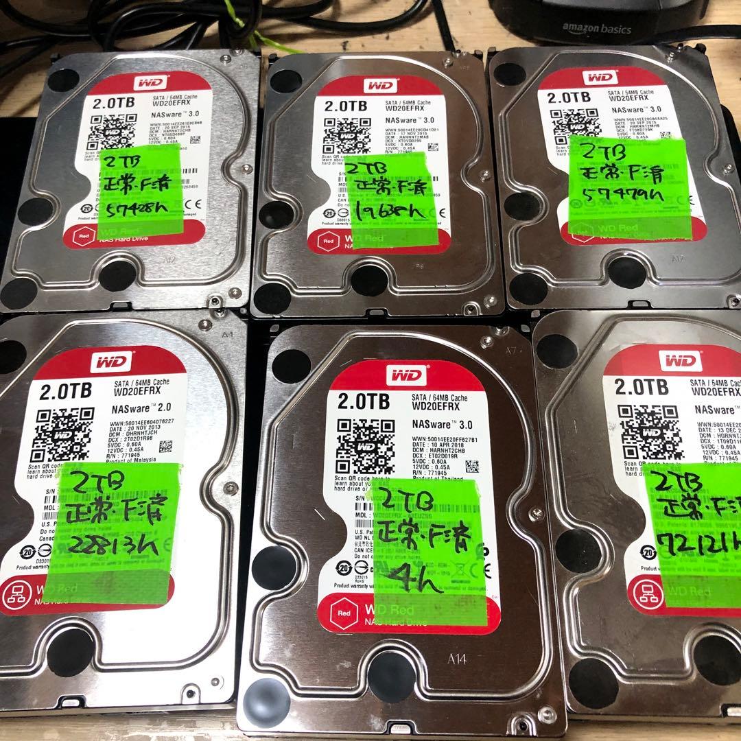 1013 HDD WD20EFRX 3.5インチ 2TB 正常 6個　まとめ売り