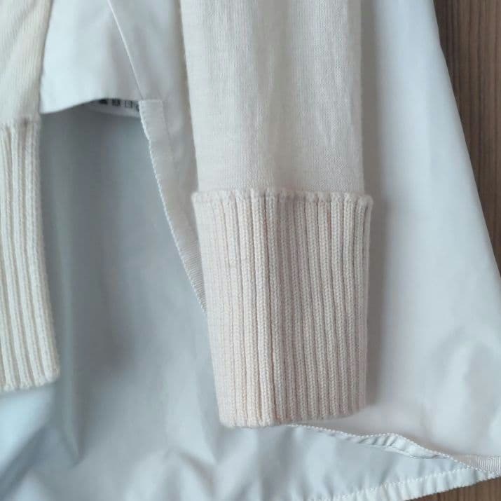 美品 モンクレール レディース ニット 切り返し クリーム サイズ XS
