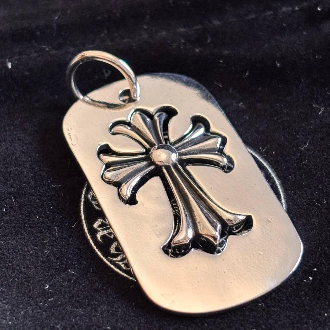 極美品 ⚜️クロムハーツ ダッグタグ ダブルクロスペンダントネックレス 925