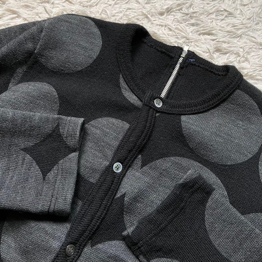 COMMEdesGARCONS 　バックジップカーディガン 　黒　ドット　M