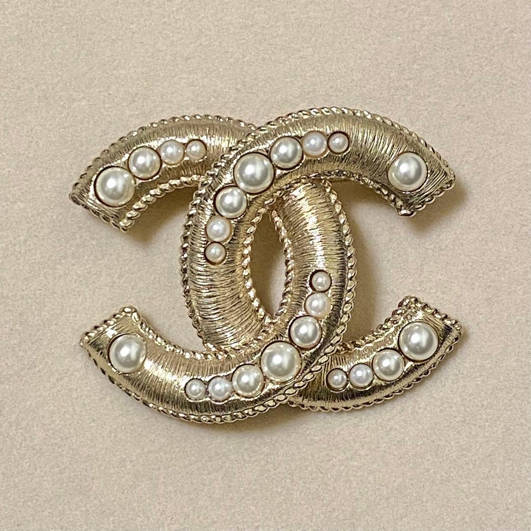 シャネル CHANEL パールブローチ ココマーク