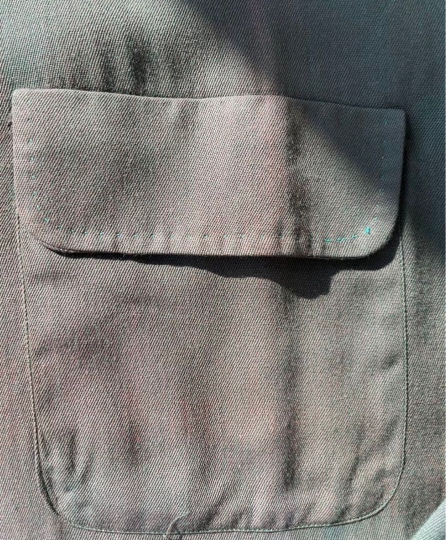 1950s ウールレーヨンギャバ　鬼フェードブラックシャツ