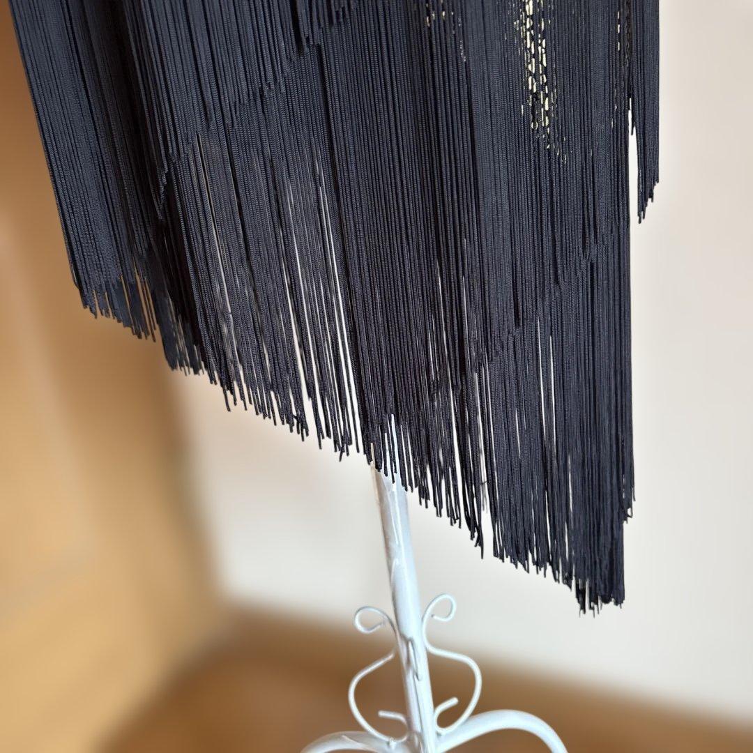 本日終了14444-11111チャコット　フリンジ付き黒ダンスドレス