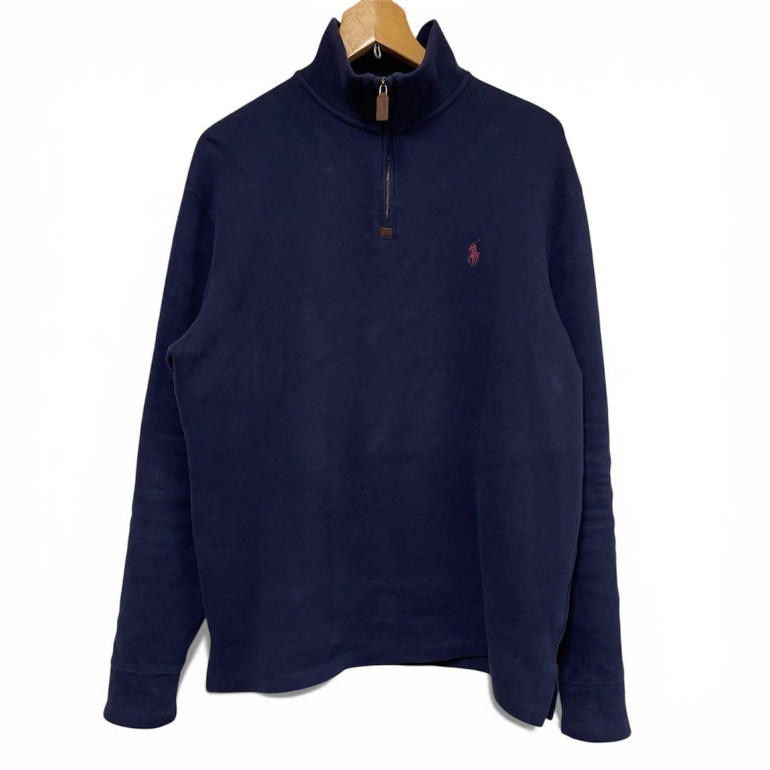 ポロラルフローレン 現行QRタグ　ハーフジップ　コットンニットセーター　M