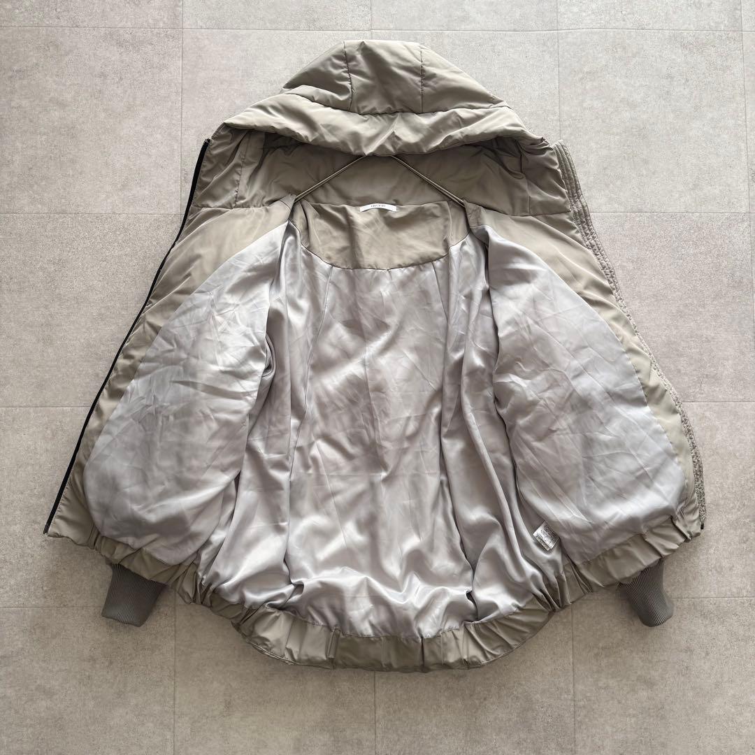 アヤン　ダウンジャケット　コクーン　38　フード　ショート丈　定番　ライトグレー