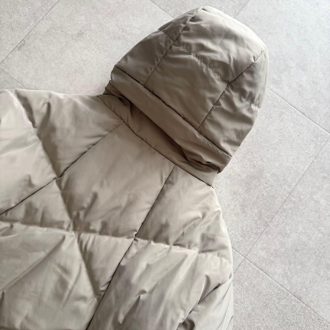 アヤン　ダウンジャケット　コクーン　38　フード　ショート丈　定番　ライトグレー