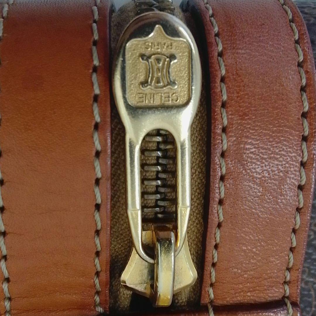 JP20 セリーヌ 極美品 マカダム ボストンバッグ トリオンフ ゴールド金具