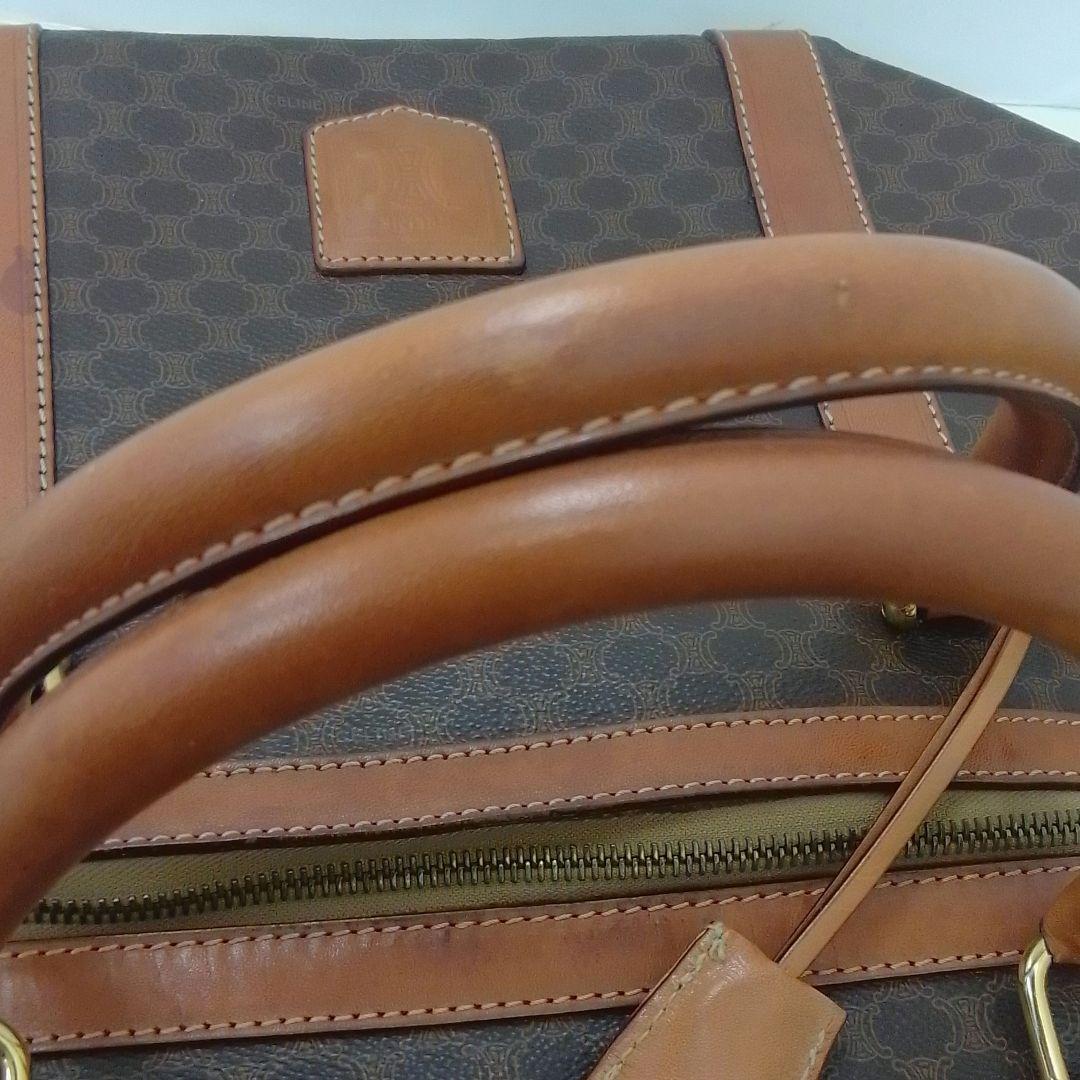 JP20 セリーヌ 極美品 マカダム ボストンバッグ トリオンフ ゴールド金具