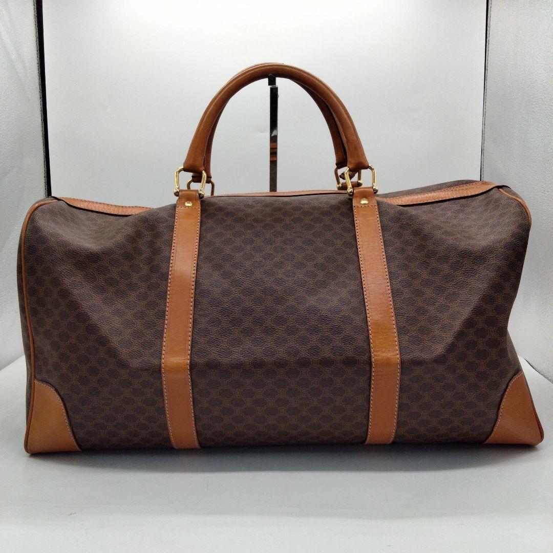 JP20 セリーヌ 極美品 マカダム ボストンバッグ トリオンフ ゴールド金具