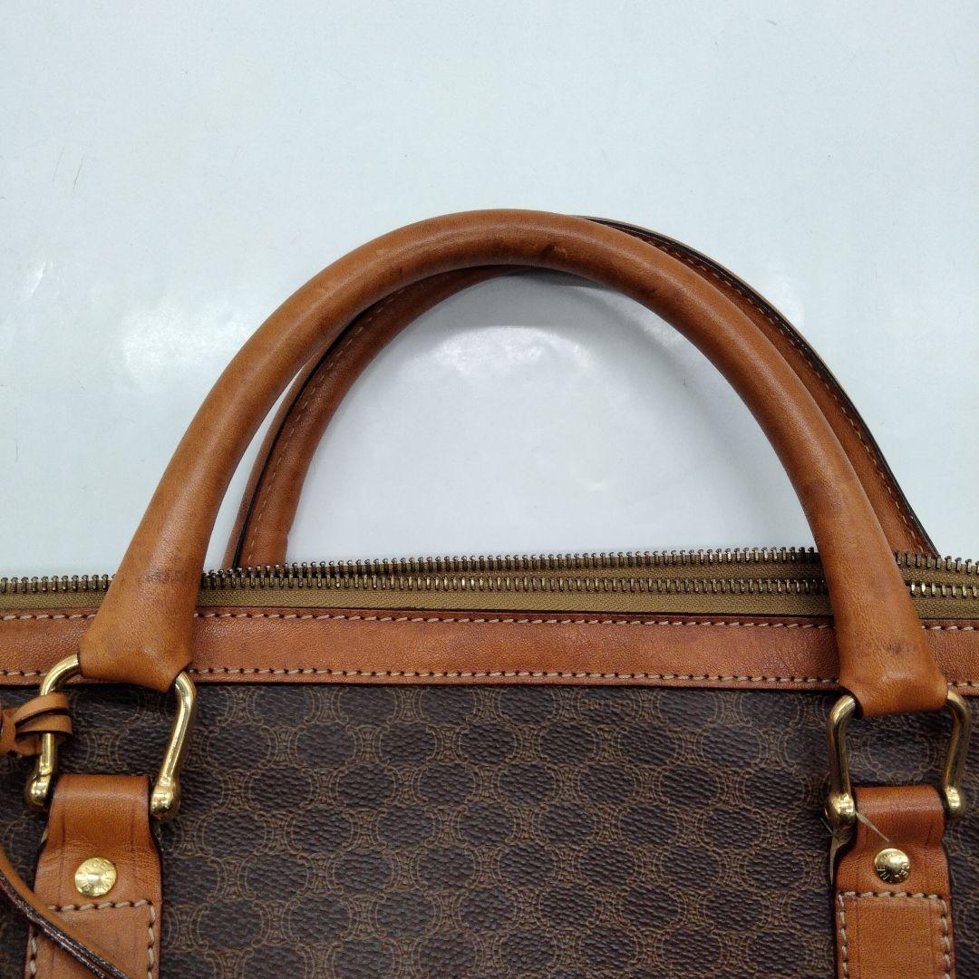 JP20 セリーヌ 極美品 マカダム ボストンバッグ トリオンフ ゴールド金具