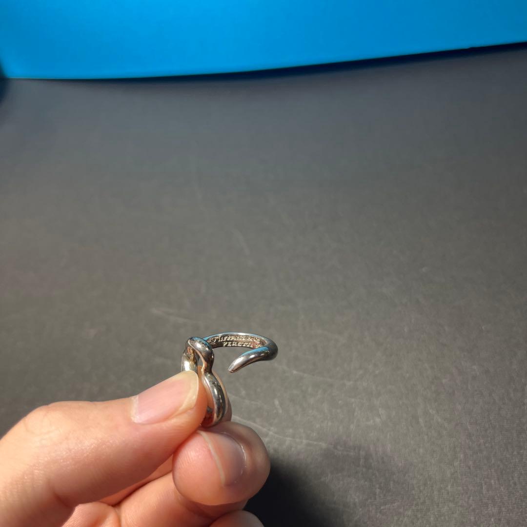 まな ティファニー　オープンハート リング　7号