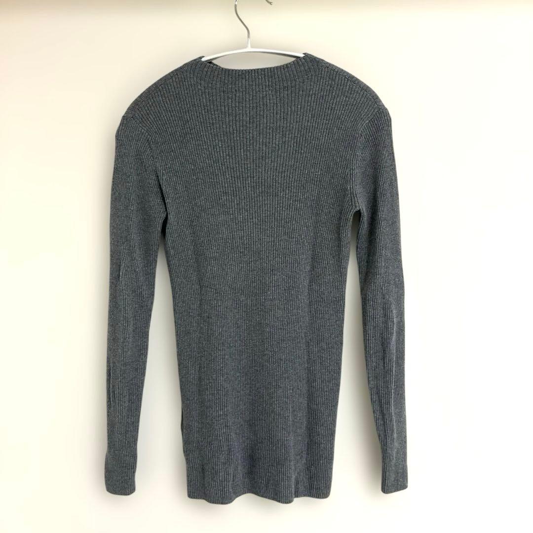 GALERIE VIE プルミエールウールリブ ビルドネックプルオーバー グレー