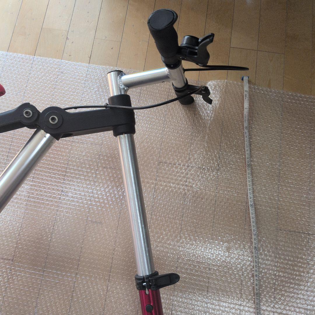 折りたたみ自転車 黒赤 コンパクト収納　 軽量 高さ4段階