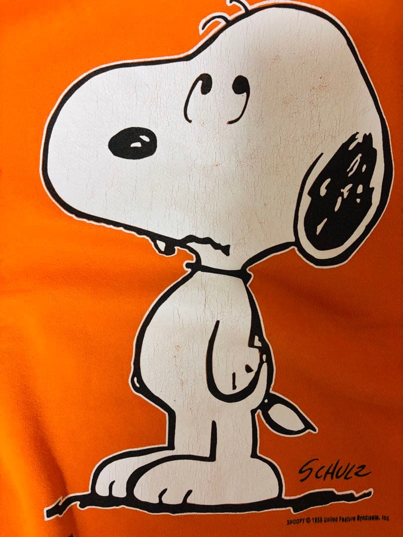 90s スヌーピー　スウェット　ヴィンテージ ARTEX　オレンジ　USA製