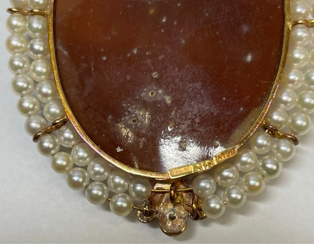 k18 カメオ　ブローチ　レディース　アクセサリー　小物　高級　希少