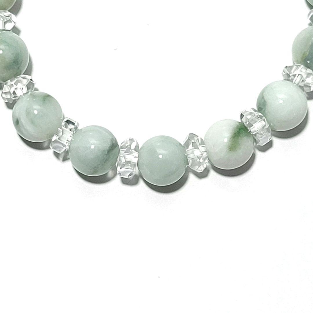 翡翠8㍉玉　サイズ14~15cm  糸魚川翡翠ブレスレットBR0076