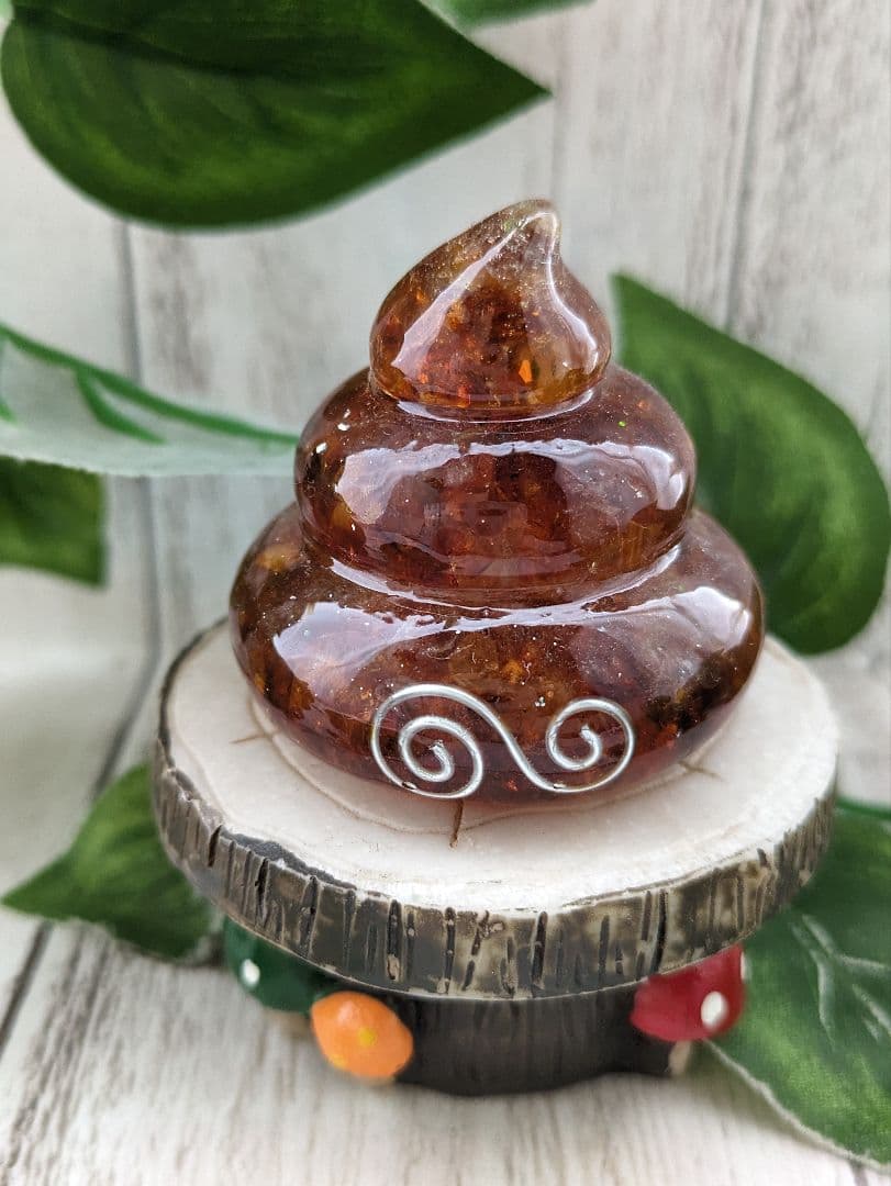 【容音】アンバー✕シトリンのうんこちゃん形オルゴナイト☆他３点