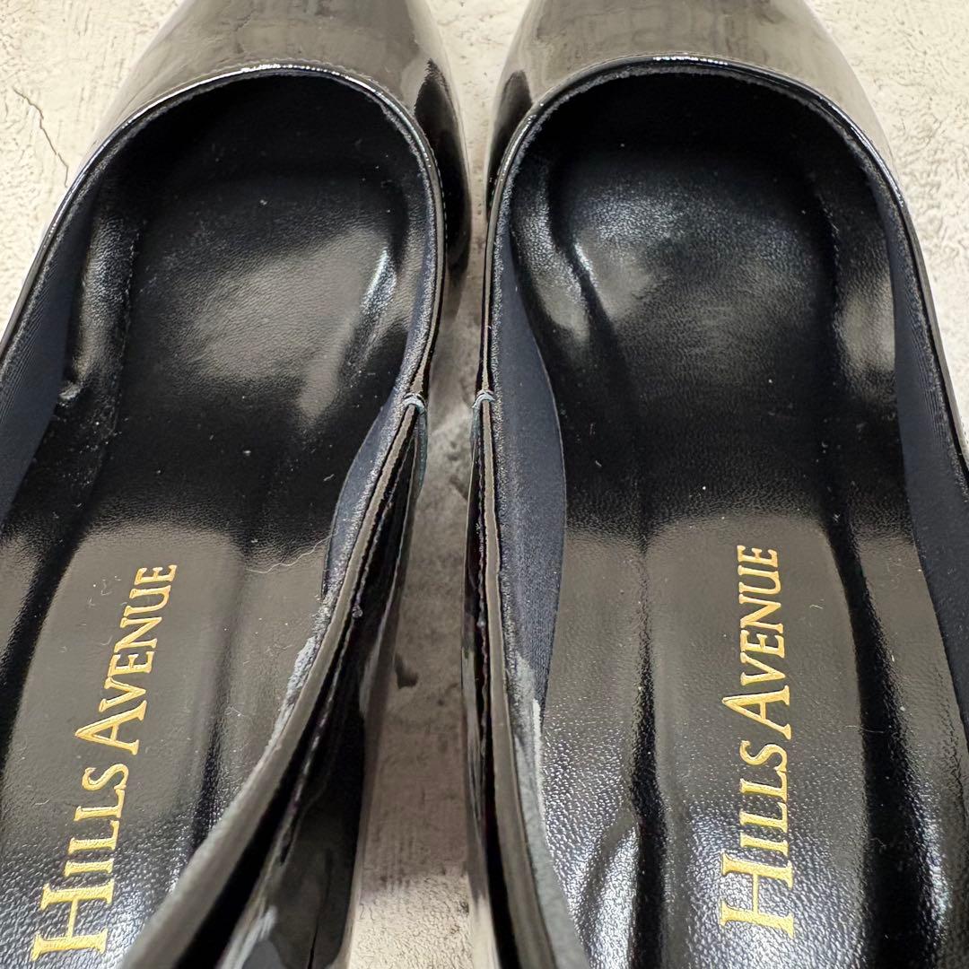 【美品】HILLS AVENUE エナメル ウェッジパンプス 23.5 日本製
