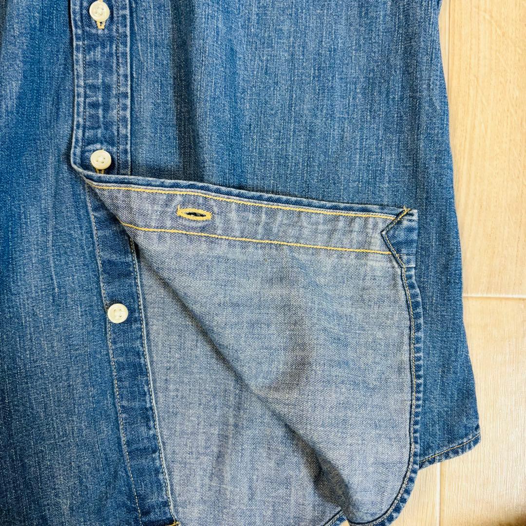 ポロラルフローレン デニムシャツ　ダンガリー　ポニー刺繍ロゴ コットン ゆったり