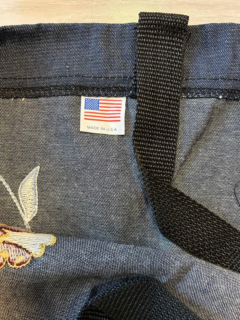 新品エンジニアードガーメンツ CARRYALLTOTE フラワーデニム刺繍USA