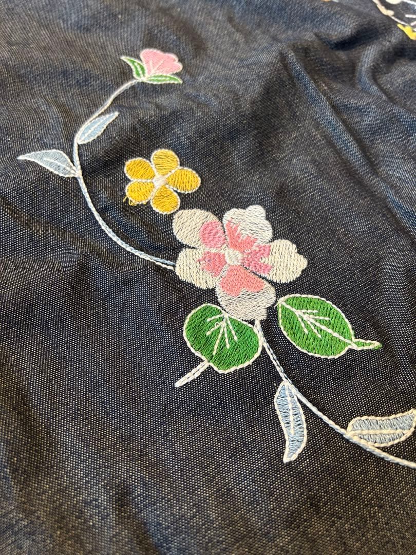 新品エンジニアードガーメンツ CARRYALLTOTE フラワーデニム刺繍USA