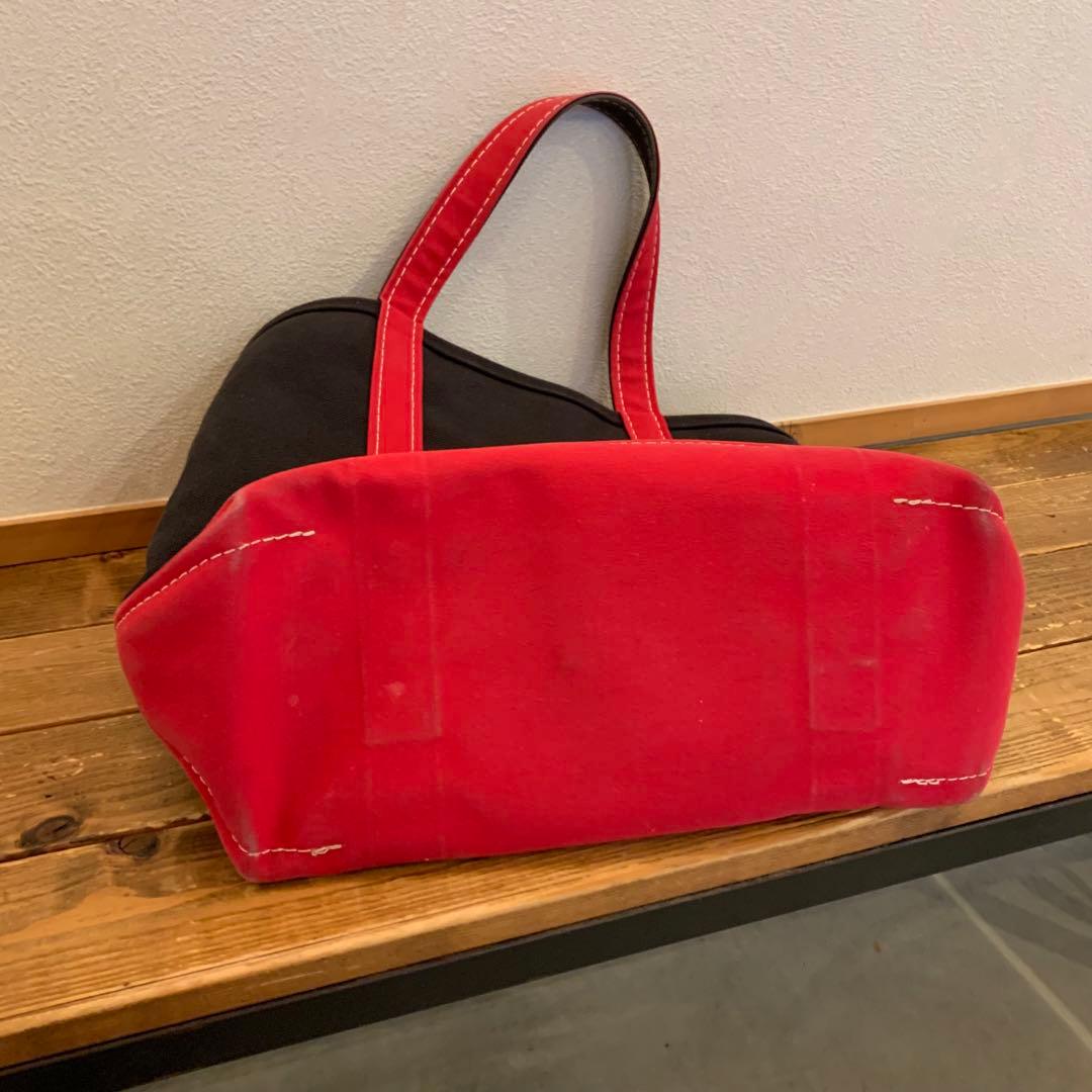 L.L.Bean キャンバストートバッグ 黒/赤