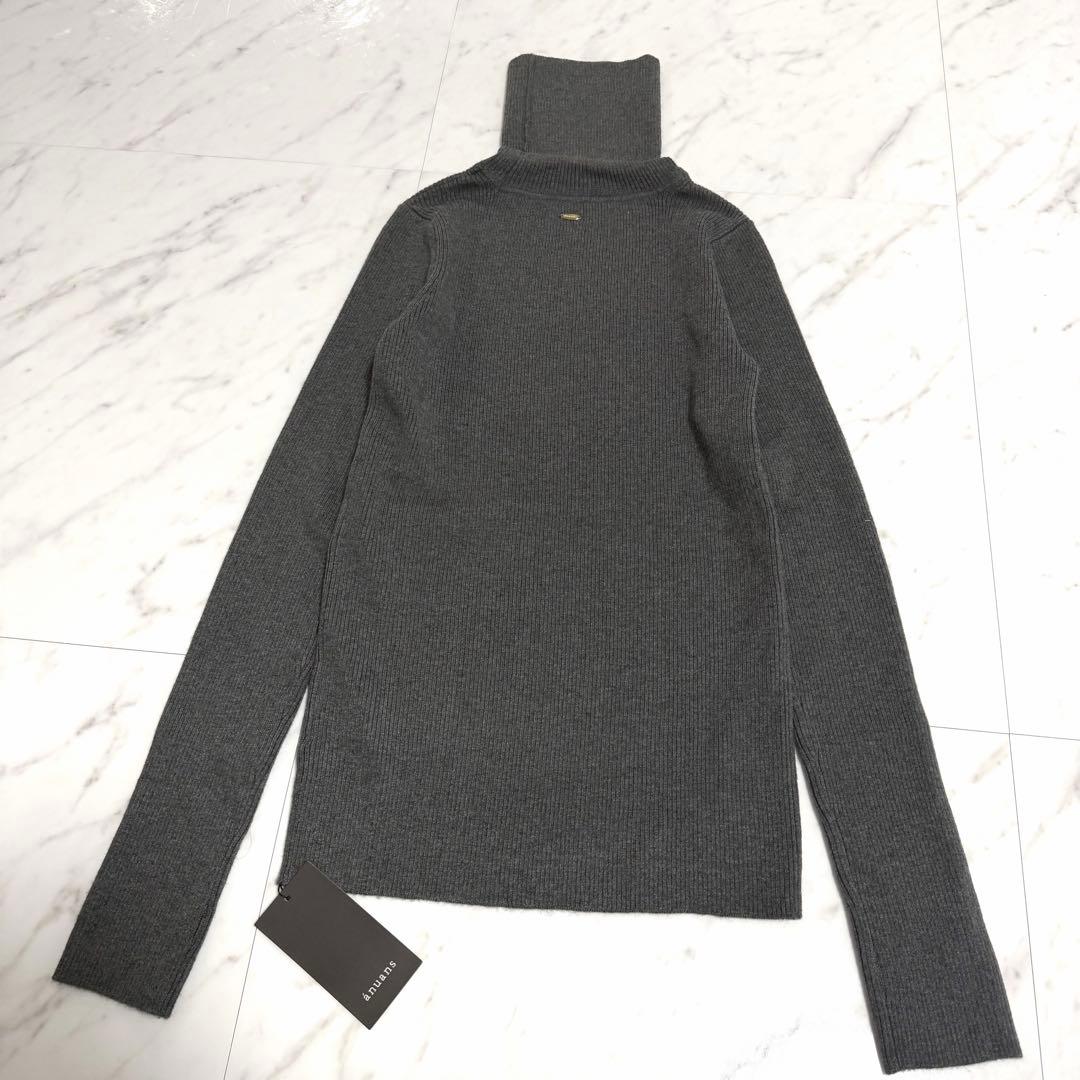 【新品タグ付き】2025✨️アニュアンス シルクカシミアブレンドリブタートルニット