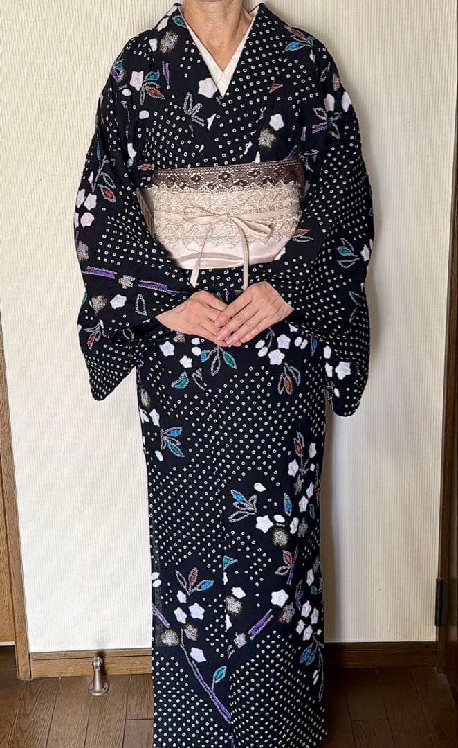 有松絞り　有松鳴海絞り　絞り浴衣　165cm 裄69cm