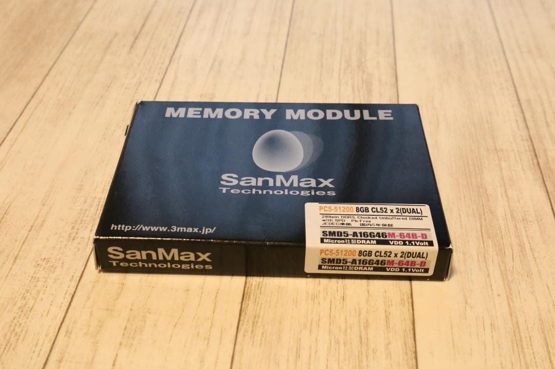 SanMax 8GB×2枚 DDR5メモリ PC5-51200 デスクトップ用