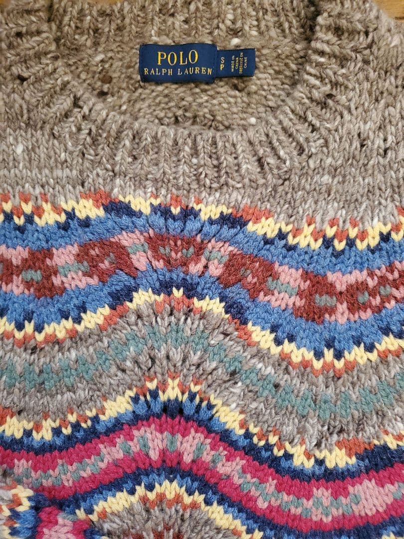ラルフローレン　雑誌掲載　アルパカ混　マルチカラーデザインセーター　身幅５０