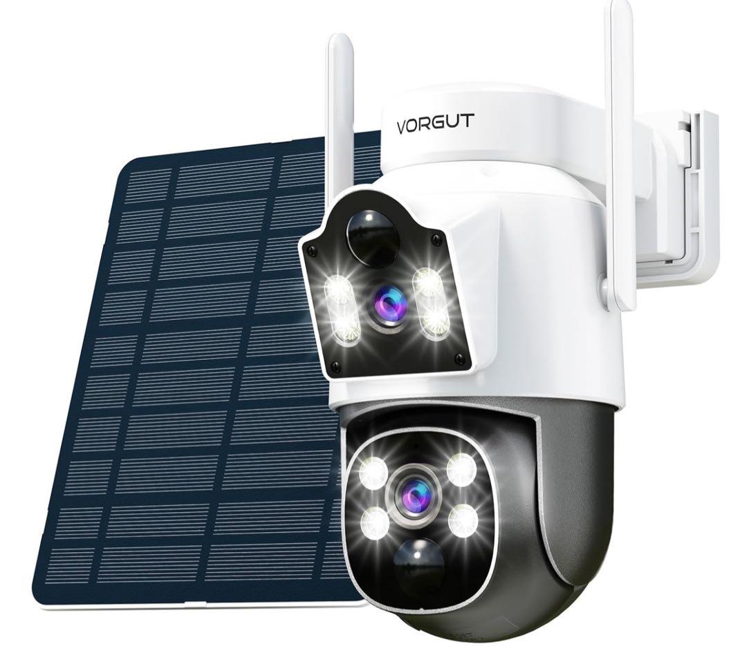 【新品】防犯カメラ 屋外 ソーラー 自動追尾 デュアルレンズ 2.4G&5G