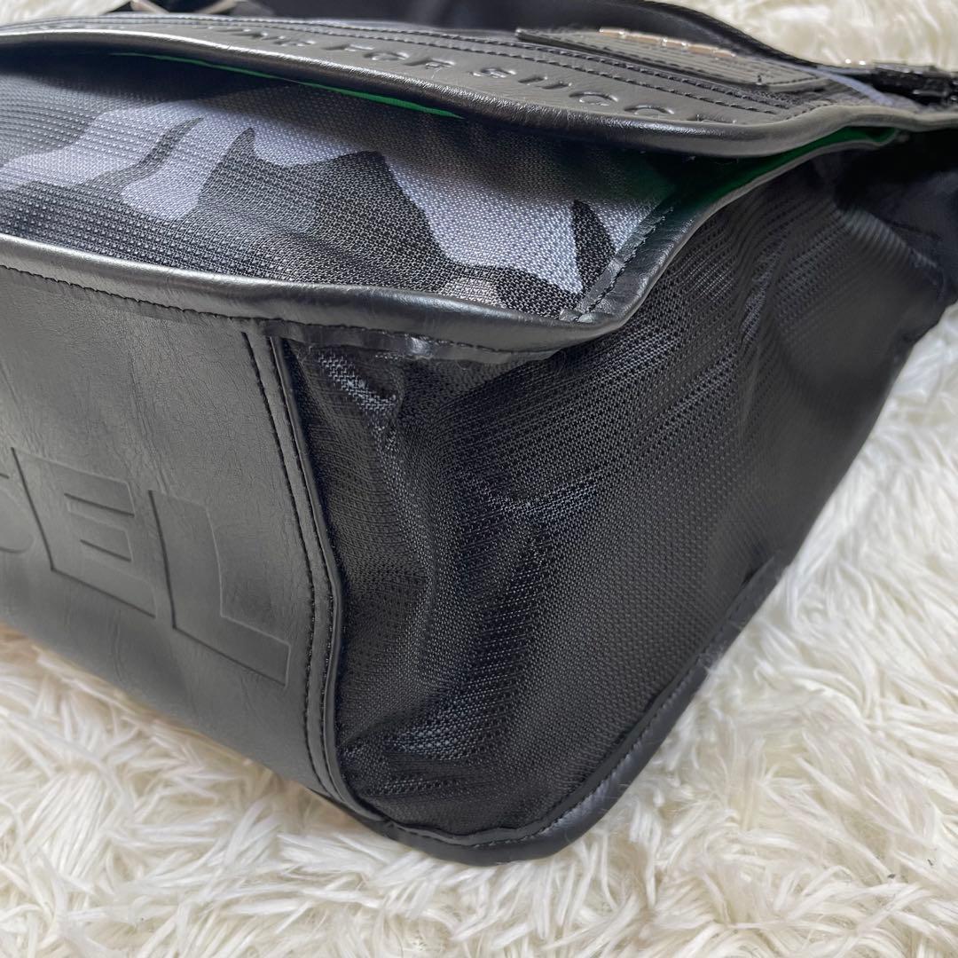 極美品✨　DIESEL メッセンジャーバッグ　レザーナイロン　カモフラ　y2k