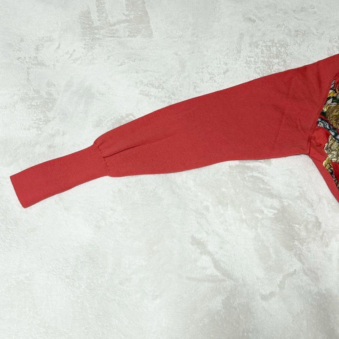 ★美品★エルメス　カーディガン　スカーフ柄　カレ　シルク　金ボタン　セリエボタン