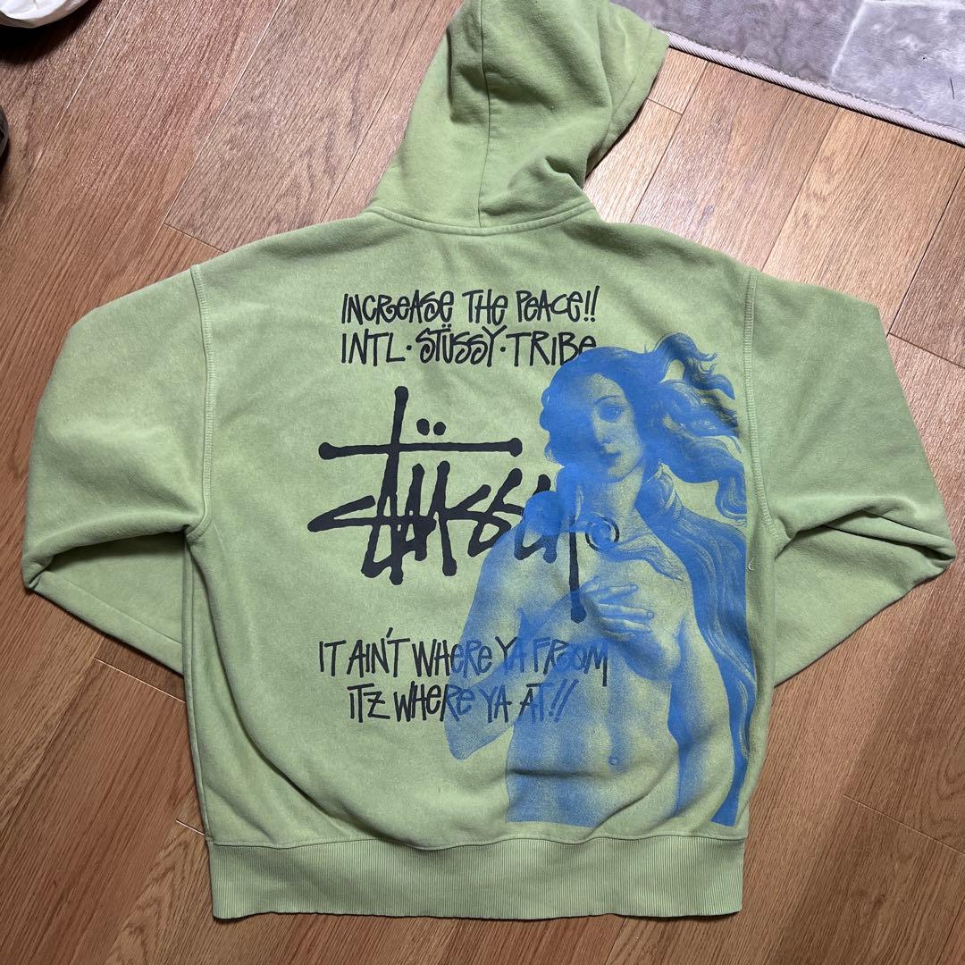 Stüssy ライトグリーン パーカー XL