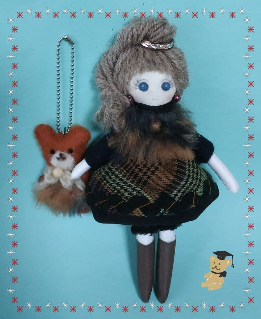 ドールチャーム　バッグチャーム　ハンドメイド　人形