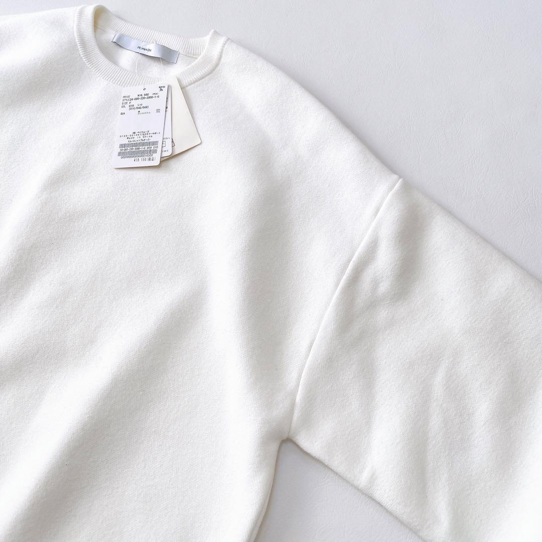 新品 スムースニット プルオーバー 白 サイズフリー