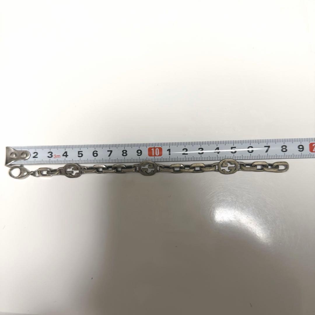 GUCCI グッチ インターロッキング チェーン ブレスレット シルバー