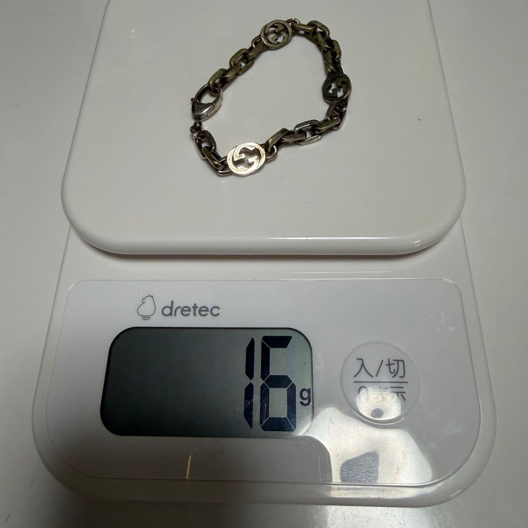 GUCCI グッチ インターロッキング チェーン ブレスレット シルバー