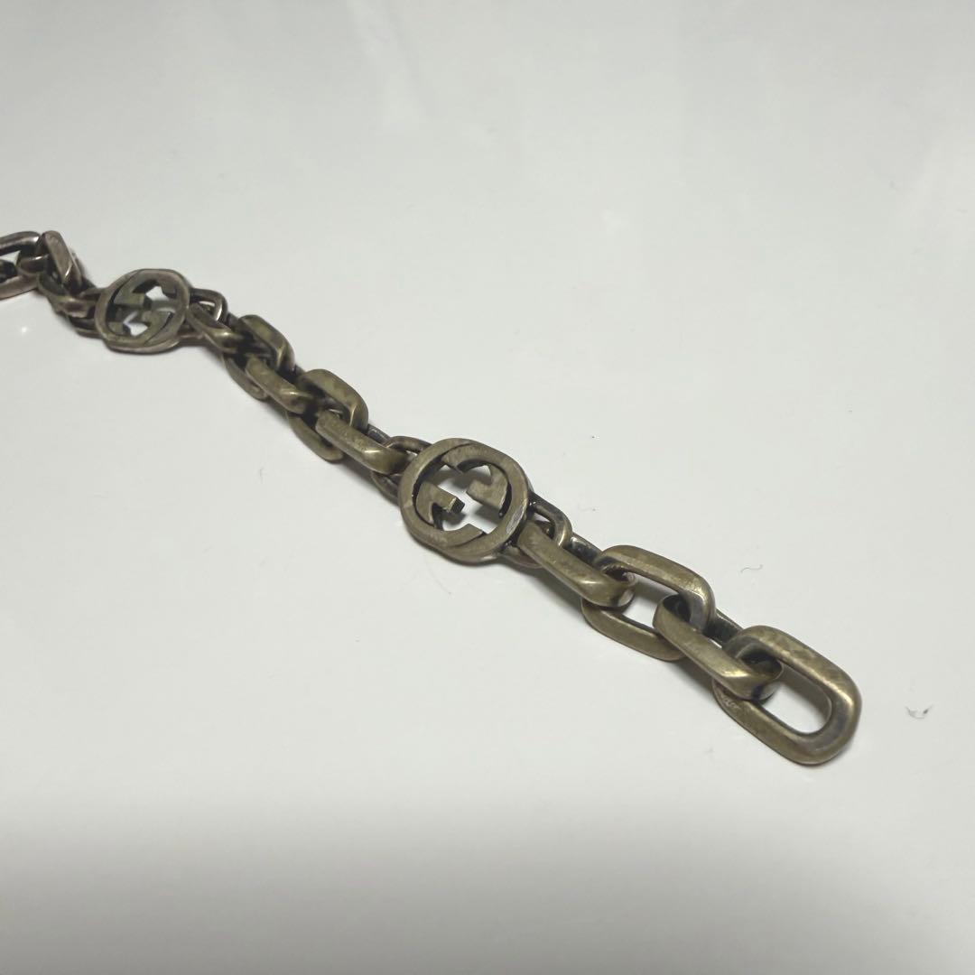 GUCCI グッチ インターロッキング チェーン ブレスレット シルバー